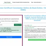 Eliberare certificat constatator extins online