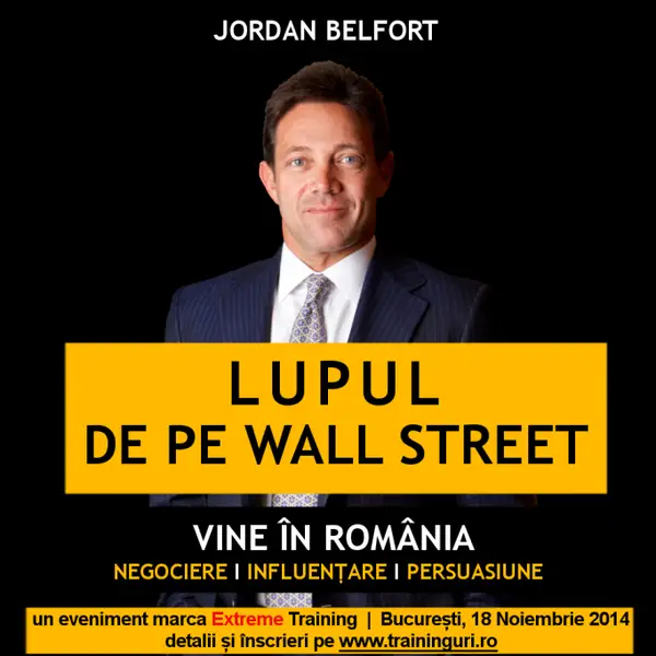 Adevăratul Lup de pe Wall Street vine în țara noastră