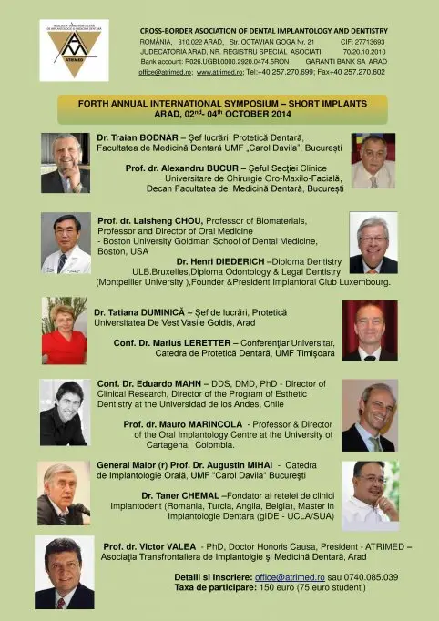 Simpozionului International de Implantologie si Medicina Dentara