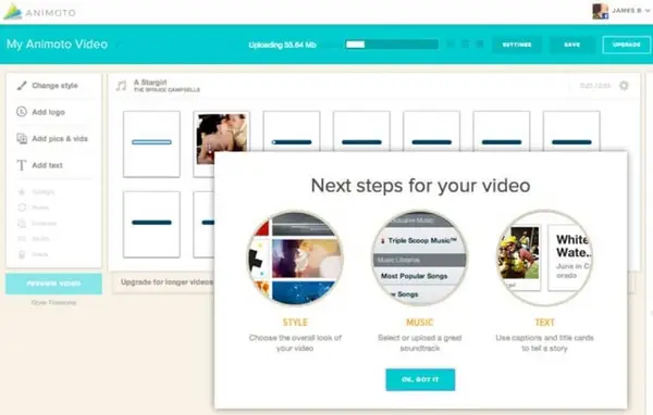 Cum se efectueaza un colaj video cu Animoto?