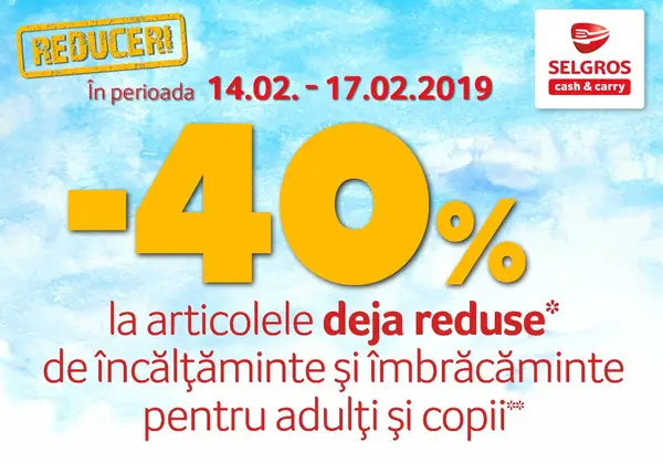 Reduceri la imbracaminte si incaltaminte de la Selgros Arad