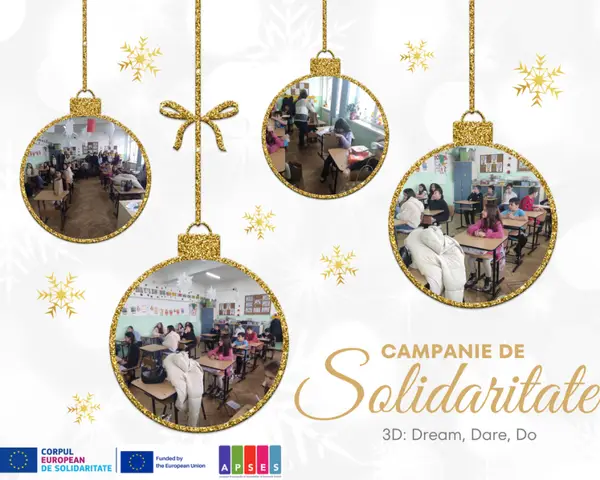 Campanie de solidaritate în comunitate prin proiectul: 3D: Dream, Dare, Do 2023-3-RO01-ESC30-SOL-000184535