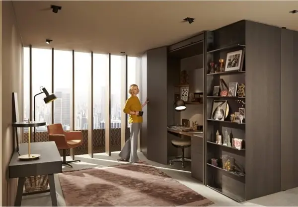 Mobilier care face spațiul să pară mai mare: soluția ușilor tip buzunar REVEGO Blum