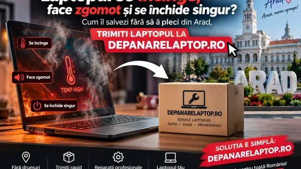 Laptopul se încinge, face zgomot și se închide singur? Cum îl salvezi fără să pleci din Arad
